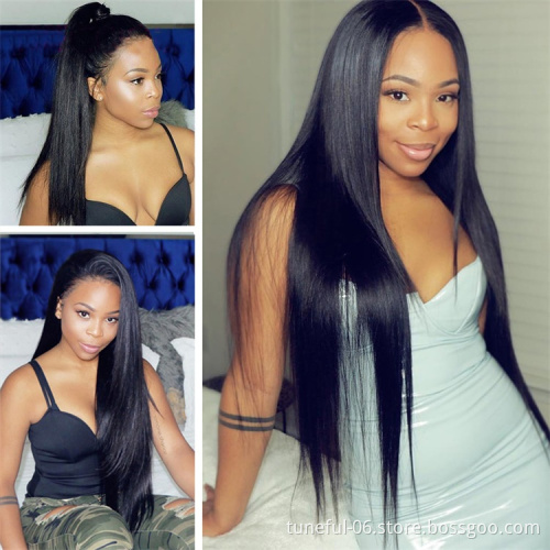 150% 180% Density HD Full Lace Human Hair Wigs For Black Women Wholesale Brazilian Virgin Hair Transparent Lace Front Wig